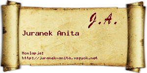 Juranek Anita névjegykártya